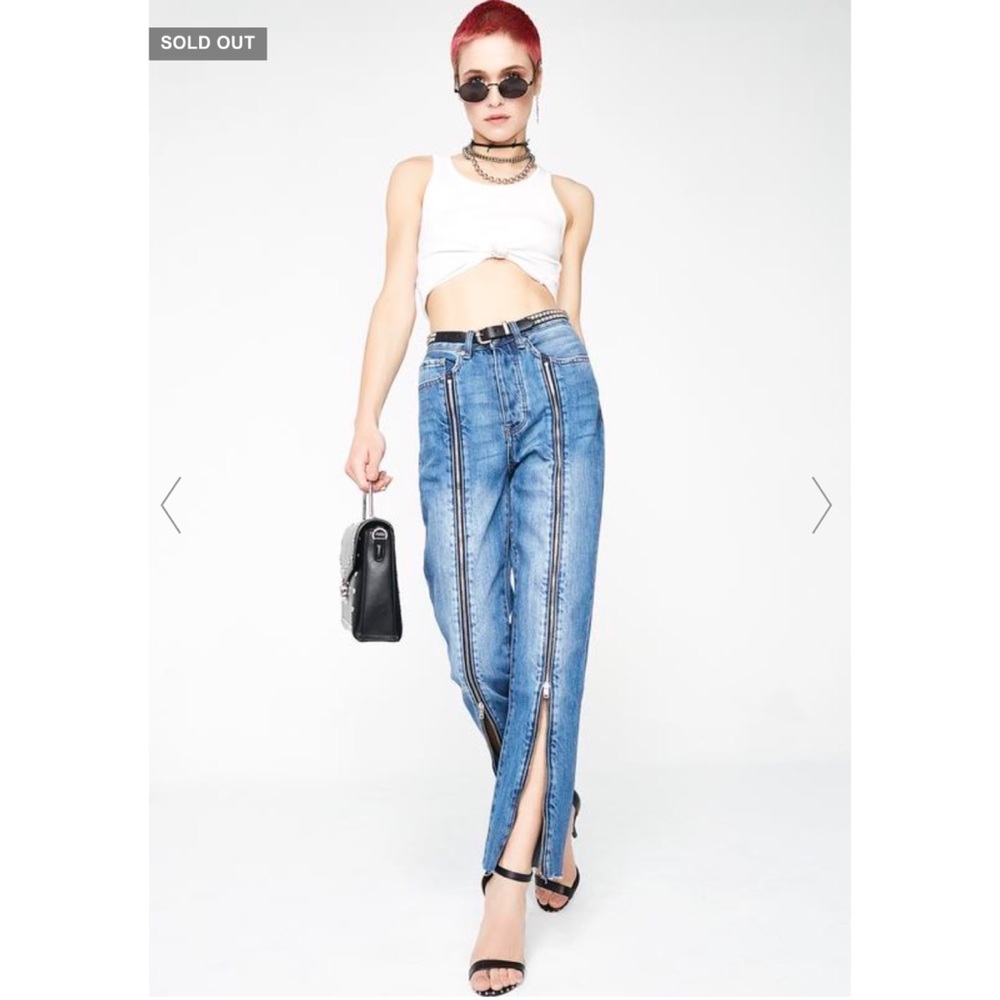 Neon Blonde SIREN ZIPPED JEANS